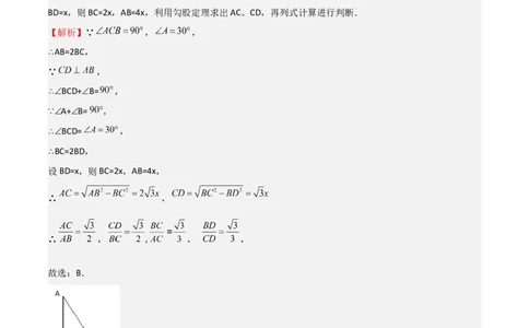 专题05直角三角形的边角关系（难点）（解析版）_北师大初中数学_9下-北师大版初中数学_05习题试卷_4专题练习_第2套