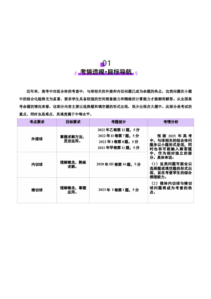 专题13全面攻克几何体的外接球、内切球及棱切球相关难题（讲义）（解析版）_02高考数学_2025年新高考资料_二轮复习_01高考语文等多个文件