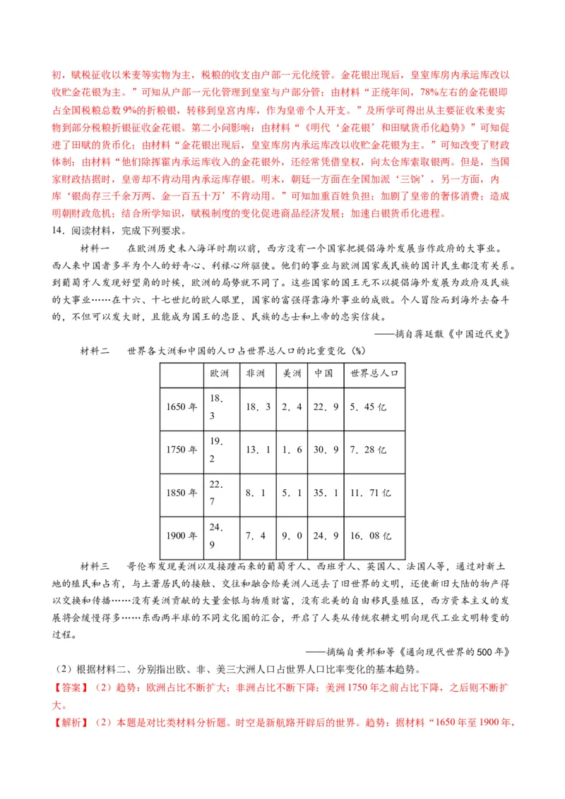 专题15变化趋势类非选择题（解析版）_07高考历史_2025年新高考资料_二轮复习_01高考语文等多个文件_2025年高考历史二轮热点题型归纳与变式演练（新高考通用）