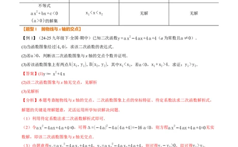 专题22.4二次函数与一元二次方程（举一反三讲义）（教师版）_初中数学_九年级数学上册（人教版）_母题专项-U66_2026版