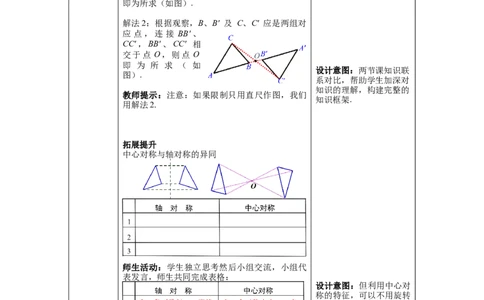 3.3中心对称教案_北师大初中数学_8下-北师大版初中数学_旧版-可参考_01课件+教案+学案新课标_教案_3.BS八下第三章图形的平移与旋转