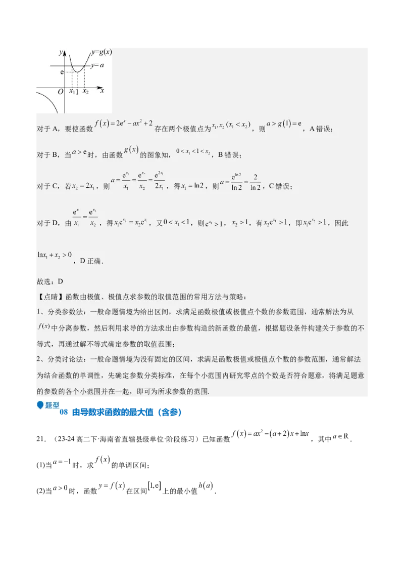 专题15导数与函数的极值、最值（十一大题型+模拟精练）（解析版）_02高考数学_2025年新高考资料_一轮复习_2025年高考数学一轮复习《重难点题型与知识梳理&bull;高分突破》（新高考专用）