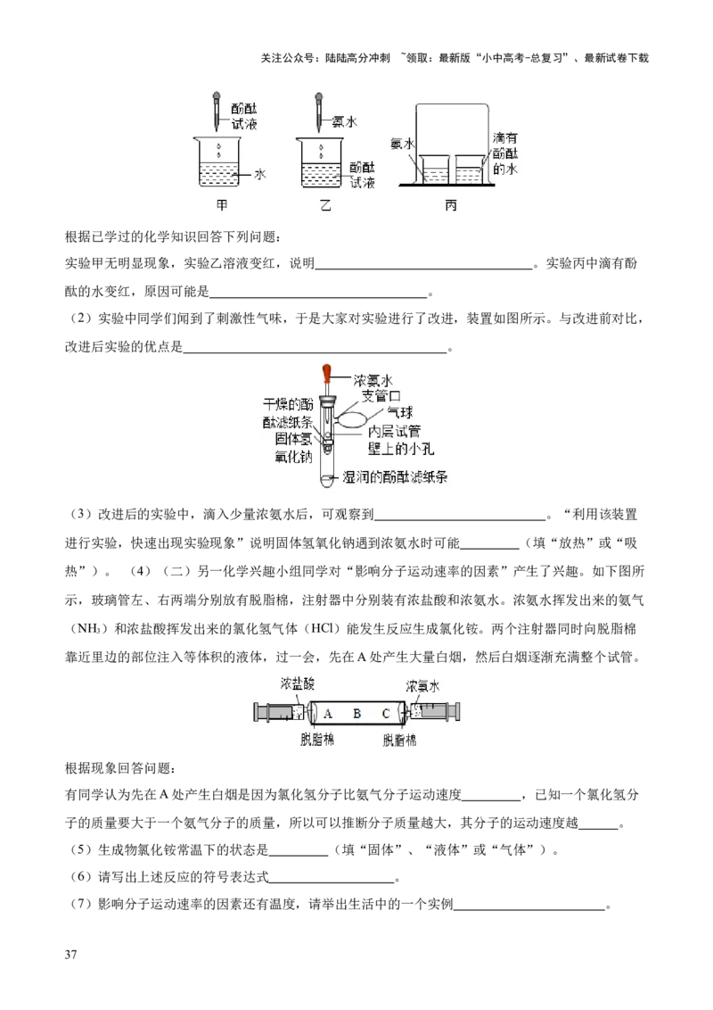专题09构成物质的微粒元素（练习）-2024年中考化学一轮复习讲练测（全国通用）（解析版）_02中考总复习（2026版更新中）_05-化学-中考总复习_2024年中考复习资料_一轮复习资料