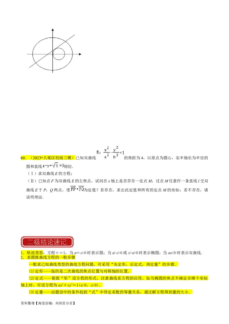 专题15圆锥曲线综合（原卷版）_02高考数学_新高考复习资料_2024年新高考资料_专项复习资料_完2023年高考真题题源解密（新高考）