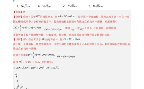 专题01利用勾股定理求几何最值问题的三种考法（高效培优期中专项训练）（教师版）_北师大初中数学_8上-北师大版初中数学_初中数学北师大8上-2025秋季新版_第二套推荐25_08专项讲练