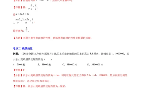 专题09成比例线段、平行线分线段成比例(解析版)_北师大初中数学_9上-北师大版初中数学_06专项讲练_学霸满分2022-2023学年九年级数学上册重难点专题提优训练（北师大版）