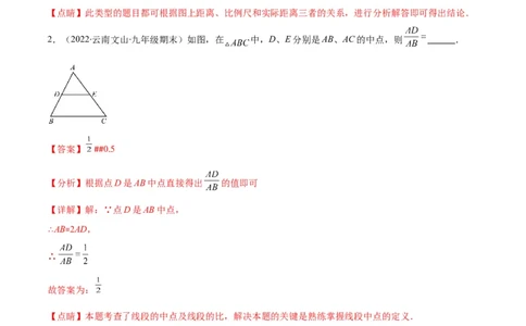 专题09成比例线段、平行线分线段成比例(解析版)_北师大初中数学_9上-北师大版初中数学_06专项讲练_学霸满分2022-2023学年九年级数学上册重难点专题提优训练（北师大版）