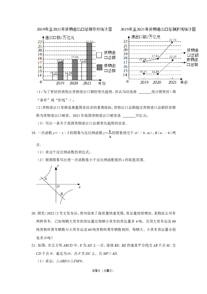 2022年贵州省贵阳市中考数学试卷_北师大初中数学_9下-北师大版初中数学_05习题试卷_6中考真题_2022各地中考真题