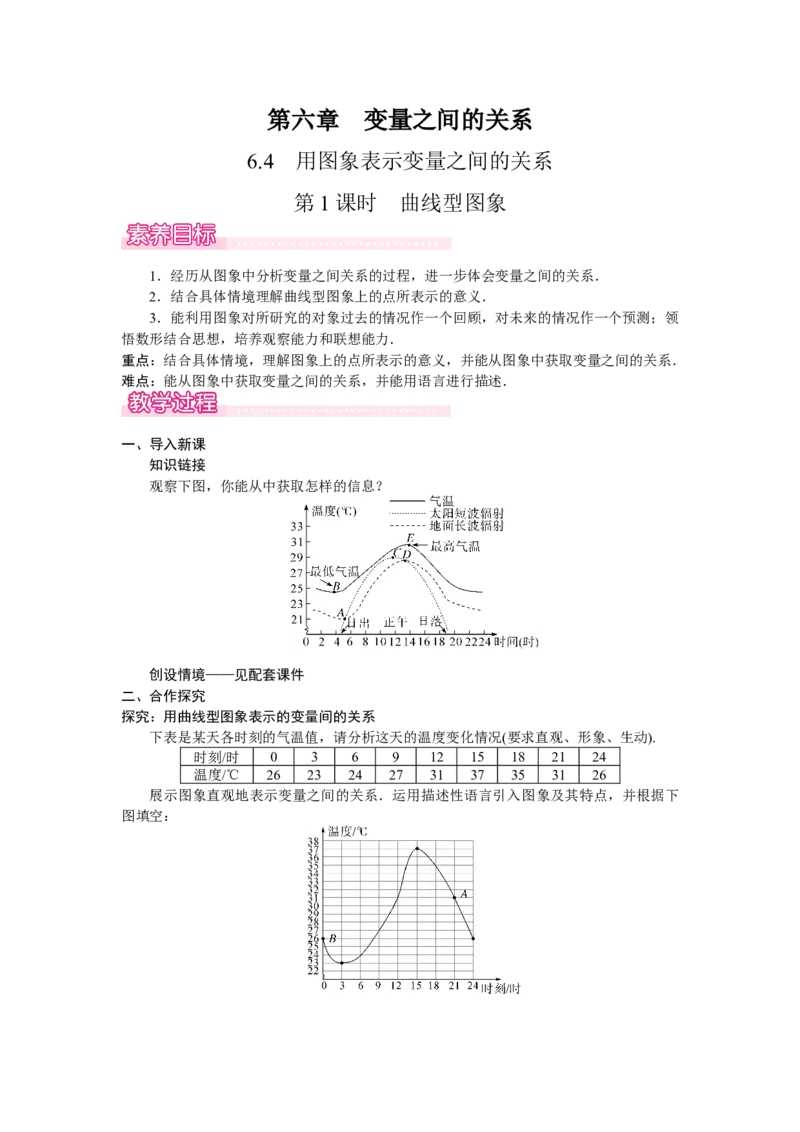 6.4.1曲线型图象_北师大初中数学_7下-北师大版初中数学_7下-初中数学北师大版（2025春季新版）持续更新_3.教案(多套)_教案（第2套）核心素养含教学反思_第6章变量之间的关系