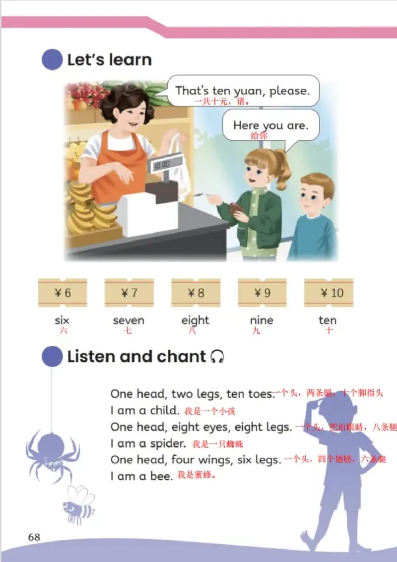 小学英语PEP3年级上册课堂笔记（24秋新教材）A4版_26春四年级上下册人教版_四上英语合集人教版PEP英语四年级上册新教材（教学视频+课件+动画+音频+练习+教案）_17练习资料