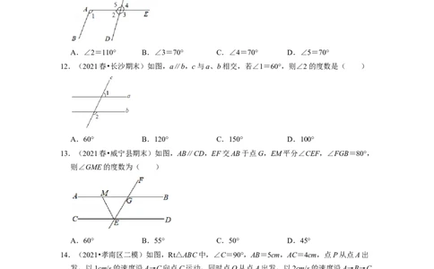 七年级数学下学期期末精选易错60题（提升版）-2021-2022学年七年级数学下学期考试满分全攻略（北师大版（原卷版）_北师大初中数学_7下-北师大版初中数学_06专项讲练