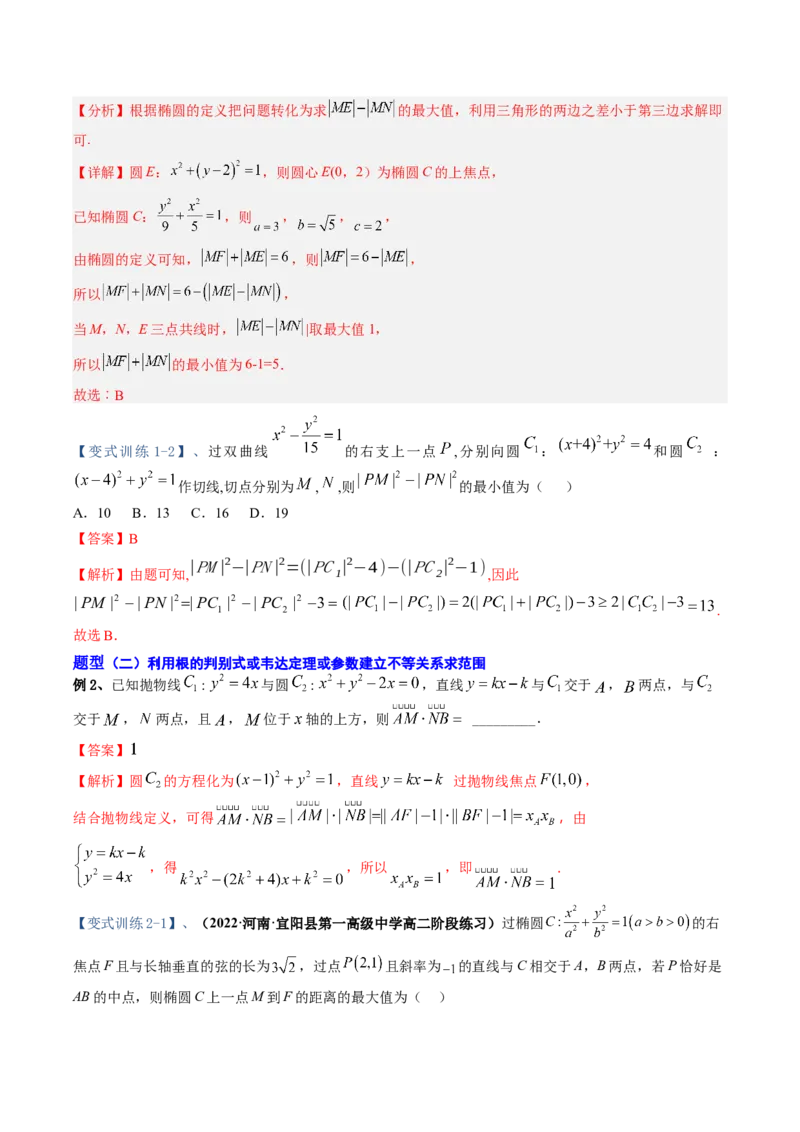 专题16圆锥曲线中的范围与最值问题、探索性问题（解析版）_02高考数学_通用版（老高考）复习资料_2023年复习资料_二轮复习