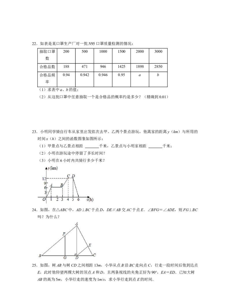 七年级数学下学期期末全真模拟卷（2）-（北师大版（原卷版）_北师大初中数学_7下-北师大版初中数学_7下-初中数学北师大版（旧版）赠送_05习题试卷_4期末试卷