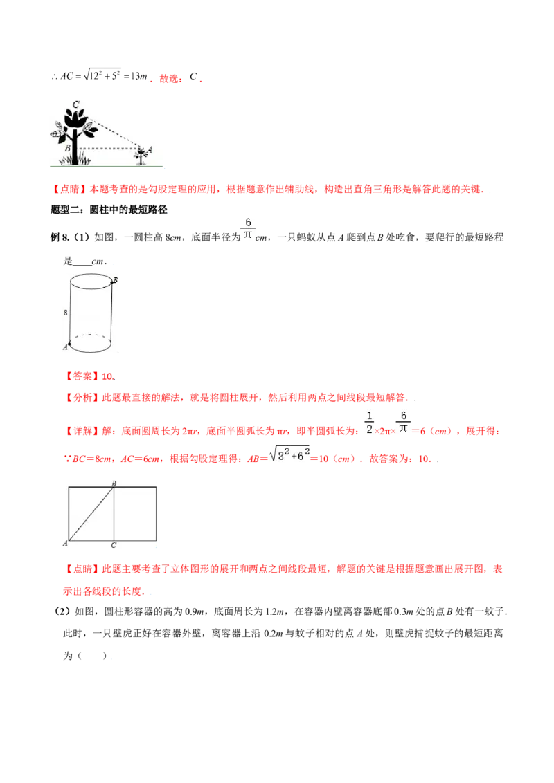 专题02勾股定理（二）（解析版）-2021-2020学年八年级数学上册基础考点专题培优训练+重要题型小专题（北师大版）_北师大初中数学_8上-北师大版初中数学_旧版_06专项讲练