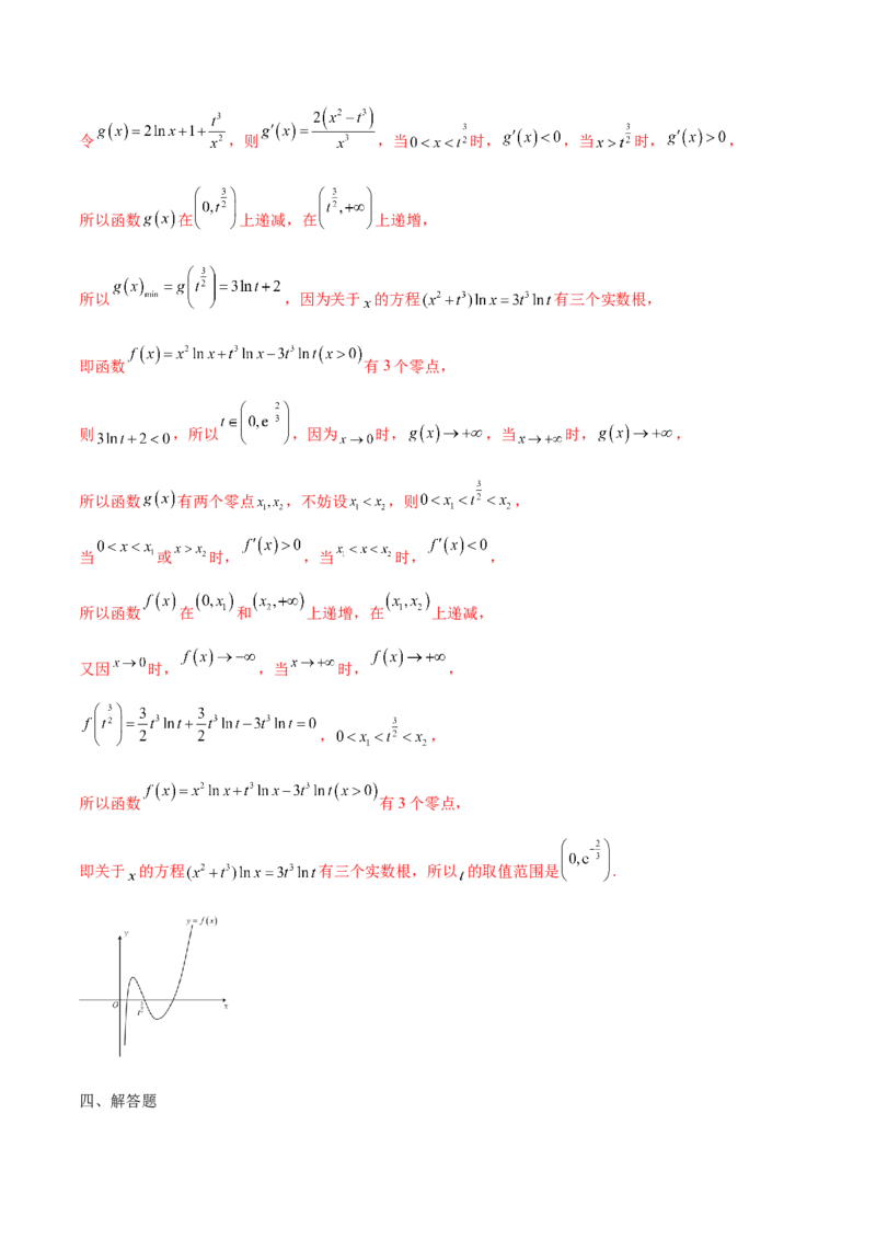 专题15利用导数研究方程的根(解析版)_02高考数学_新高考复习资料_2023年新高考资料_专项复习_2023年新高考数学之导数专项重难点突破（新高考专用）