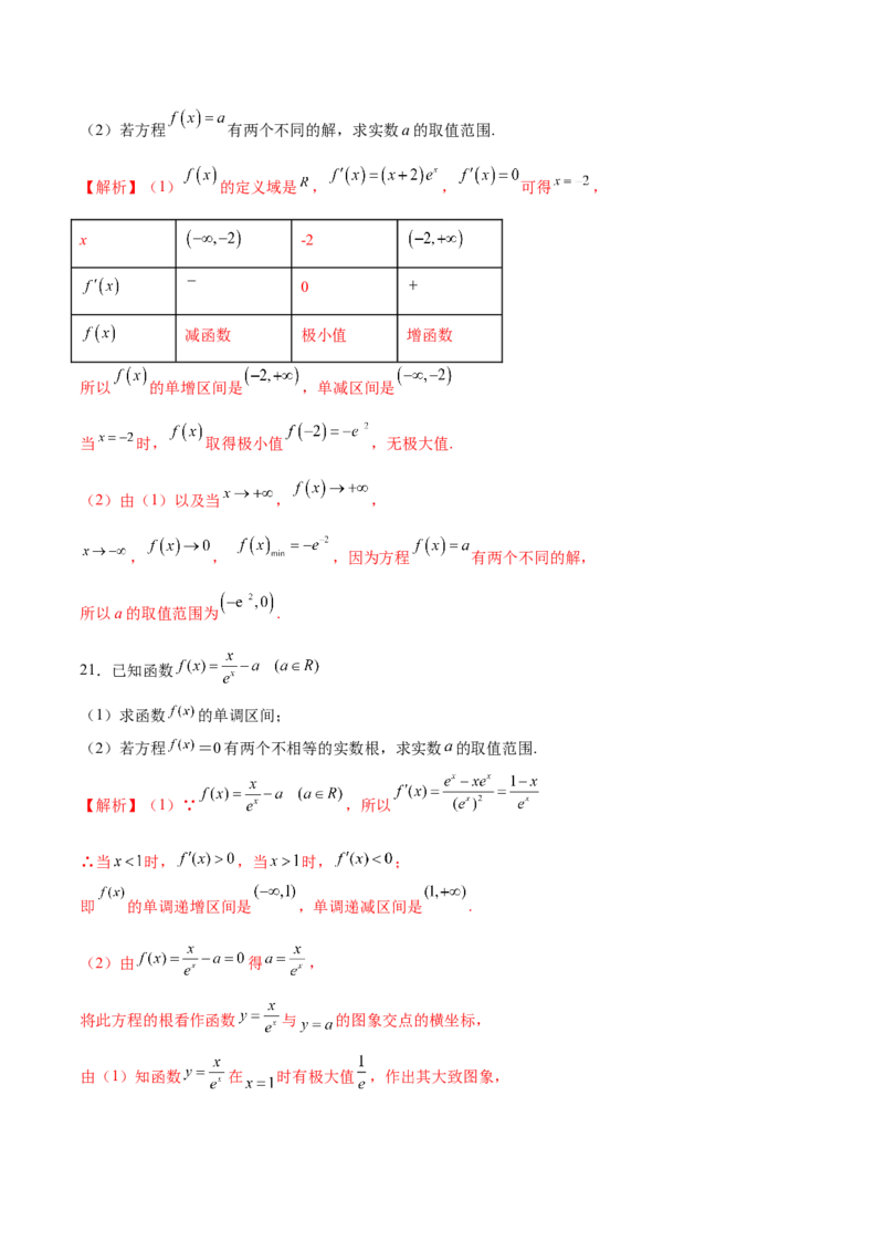 专题15利用导数研究方程的根(解析版)_02高考数学_新高考复习资料_2023年新高考资料_专项复习_2023年新高考数学之导数专项重难点突破（新高考专用）