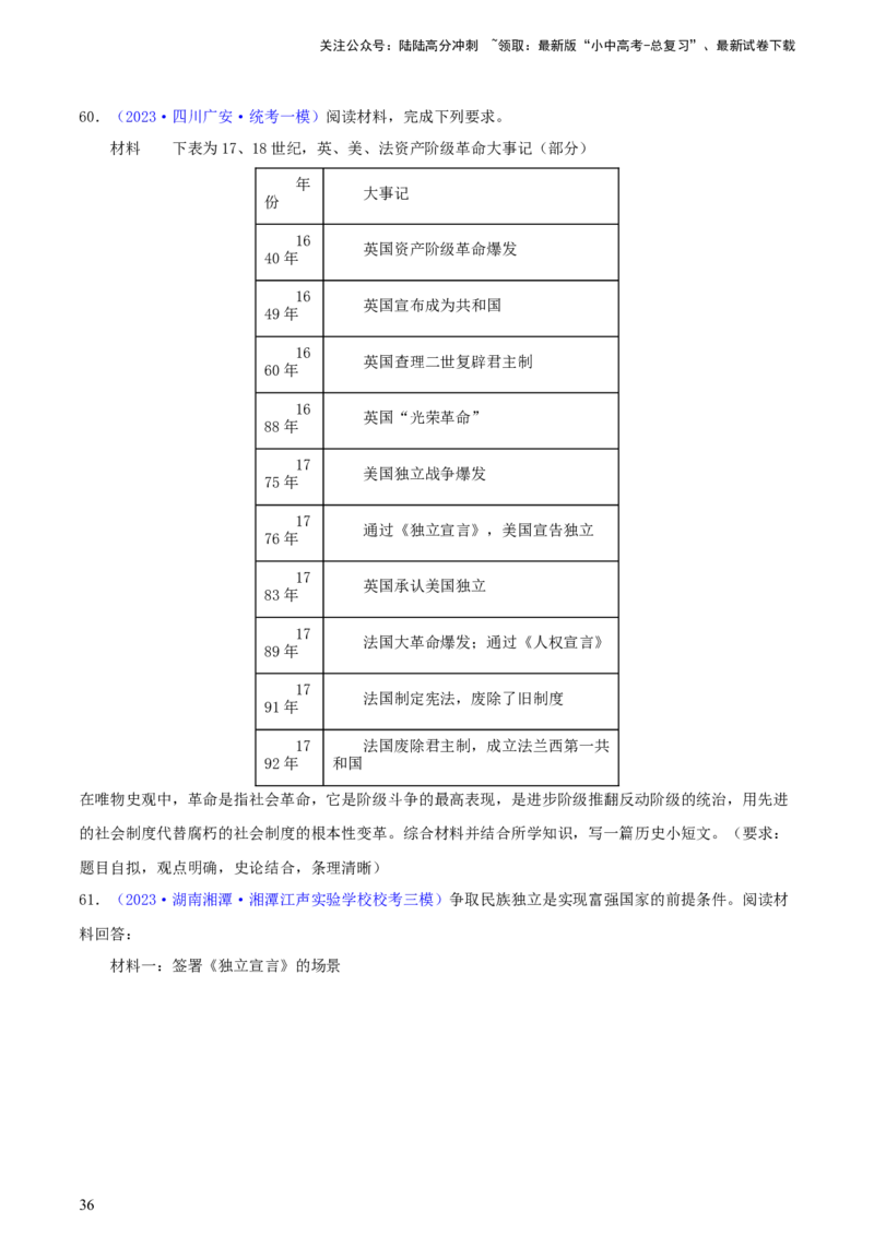 专题15观点论述类（小论文题）（含答题技巧，题型专练70题）（原卷版）_02中考总复习（2026版更新中）_06-历史-中考总复习_2024年中考复习资料_二轮复习