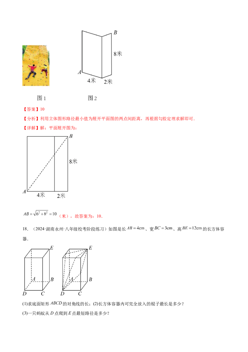 专题01勾股定理中的的最短路径模型（几何模型讲义）数学北师大版（教师版）_北师大初中数学_8上-北师大版初中数学_初中数学北师大8上-2025秋季新版_第二套推荐25_08专项讲练_2026版