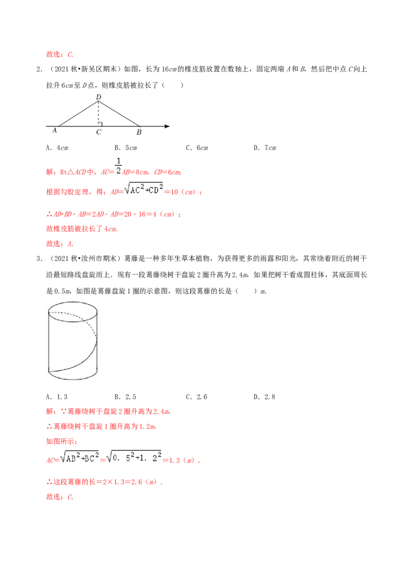 专题04勾股定理的应用综合题（解析版）_北师大初中数学_8上-北师大版初中数学_旧版_06专项讲练_培优方案2022-2023学年八年级数学上册章节重点复习考点讲义（北师大版）