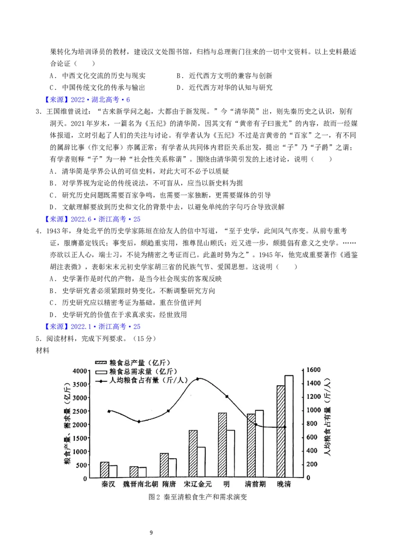 专题17史学理论研究（原卷版）_07高考历史_通用版（老高考）复习资料_2024年复习资料_完五年（2019-2023）高考历史真题分项汇编（全国通用）