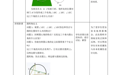 3.4.1圆周角和圆心角的关系教学设计_北师大初中数学_9下-北师大版初中数学_02课件_精品课件（第1套）配套教案_教案