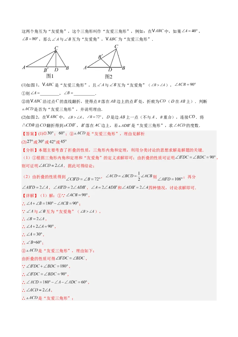 专题01三角形的内角和外角（6大题型）（专项训练）（解析版）_北师大初中数学_8下-北师大版初中数学_2026春新版_第二套-东方_02.北师大数学8下试题+复习26春_专项训练
