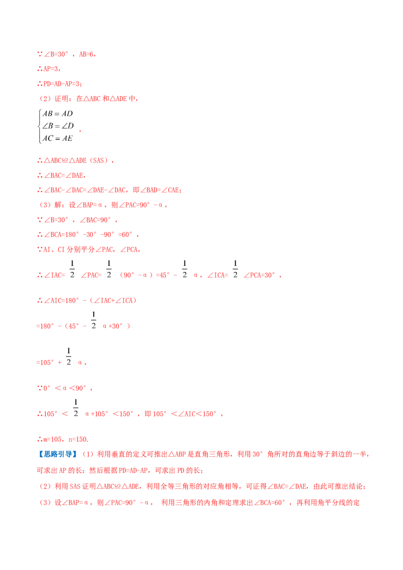 专题01等腰三角形与直角三角形（解析版）-八年级数学下册压轴题专题精选汇编（北师大版）_北师大初中数学_8下-北师大版初中数学_旧版-可参考_06专项讲练