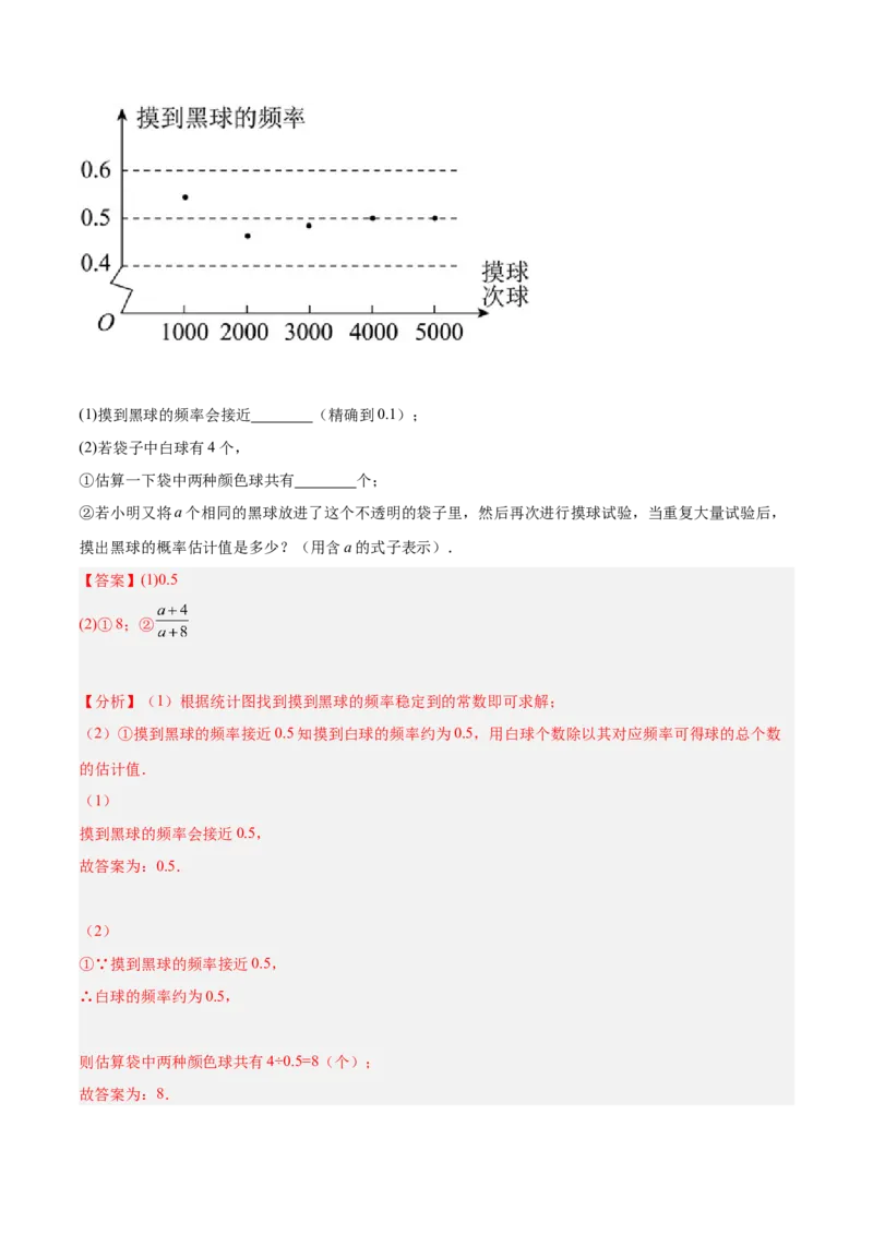 3.2用频率估计概率（分层练习）（解析版）_北师大初中数学_9上-北师大版初中数学_05习题试卷_1课时练习_同步练习（第1套）