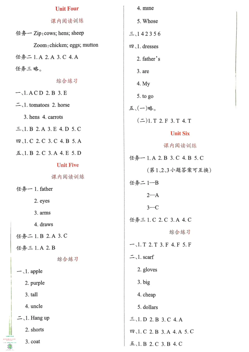 四年级英语下册25春人教PEP版《一本预习笔记》_26春四年级上下册人教版_四上英语合集人教版PEP英语四年级上册新教材（教学视频+课件+动画+音频+练习+教案）_17练习资料