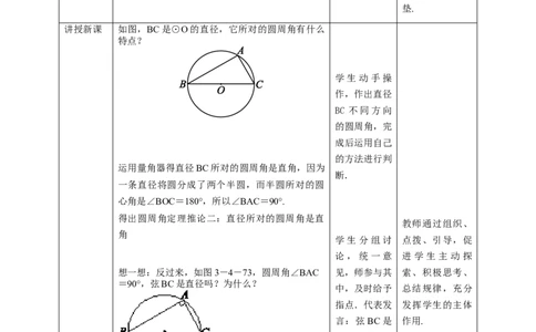 3.4.2圆周角和圆心角的关系教学设计_北师大初中数学_9下-北师大版初中数学_02课件_精品课件（第1套）配套教案_教案