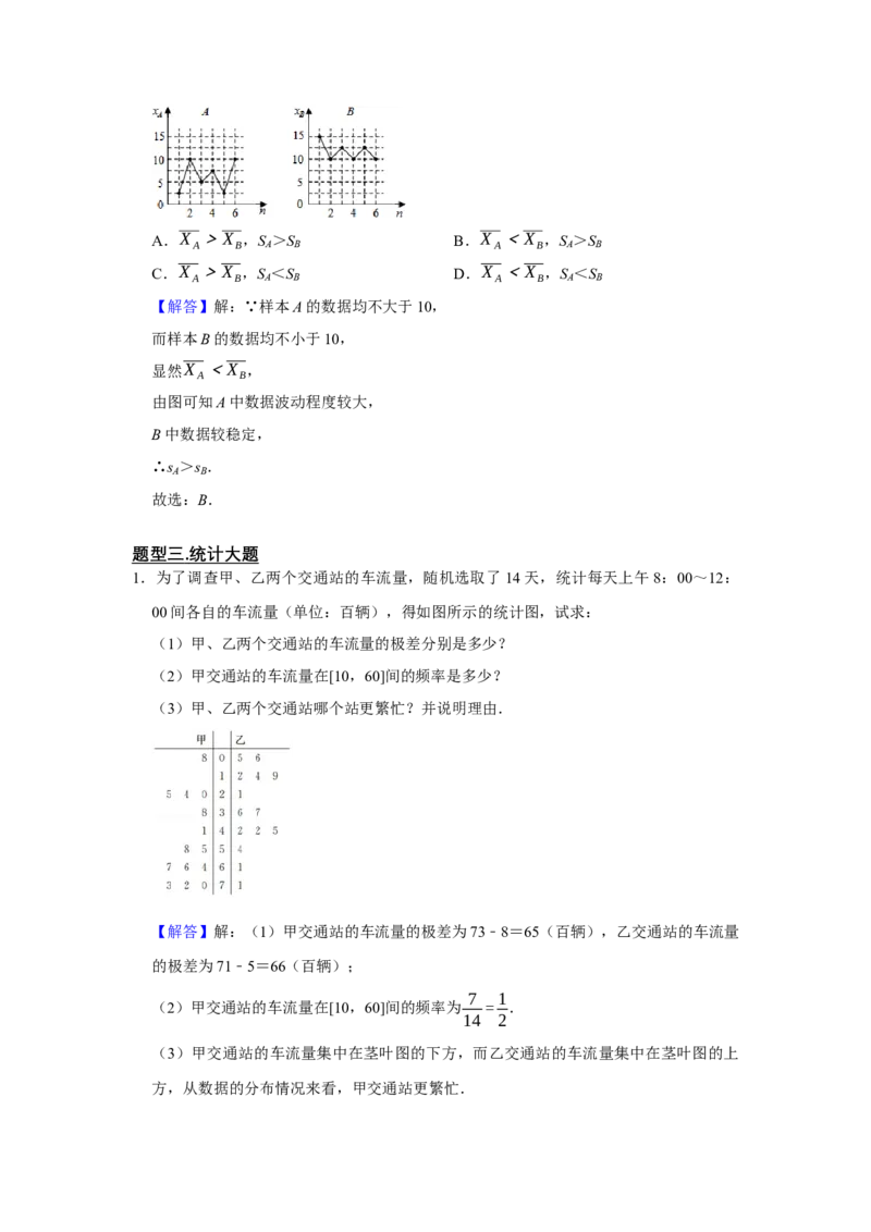 专题16统计与统计案例16.1抽样方法与统计图表题型归纳讲义-2022届高三数学一轮复习（解析版）_02高考数学_新高考复习资料_2022年新高考资料