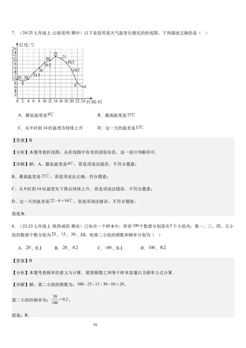 七上北师第6章数据的收集与整理（核心素养提升+中考能力提升+过关检测）（解析版）_北师大初中数学_7上-北师大版初中数学_7上-初中数学北师大（2024新版）持续更新_03课件+练习