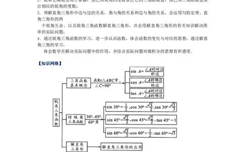 专题1.12《直角三角形的边角关系》全章复习与巩固（知识讲解）_北师大初中数学_9下-北师大版初中数学_05习题试卷_1课时练习_同步练习（第2套）