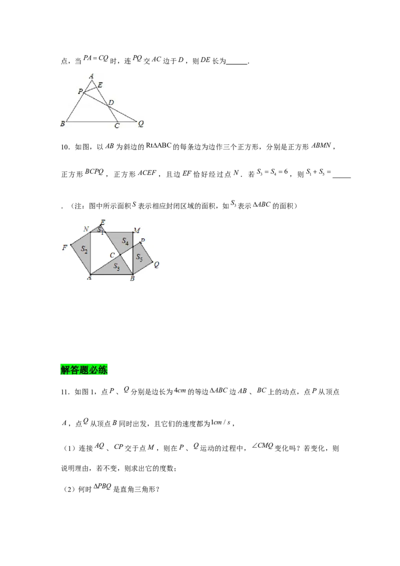 专题01三角形证明压轴题必练-八年级数学下学期期末冲刺满分必刷常考压轴题（北师大版）_北师大初中数学_8下-北师大版初中数学_旧版-可参考_06专项讲练