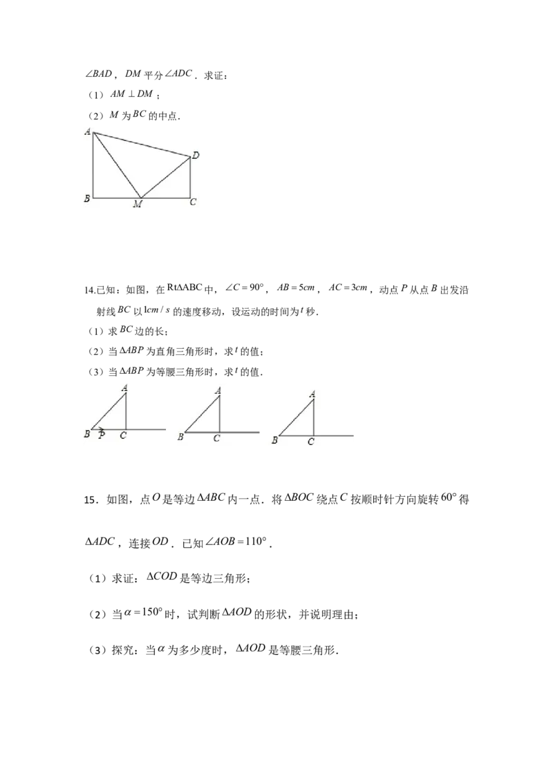 专题01三角形证明压轴题必练-八年级数学下学期期末冲刺满分必刷常考压轴题（北师大版）_北师大初中数学_8下-北师大版初中数学_旧版-可参考_06专项讲练