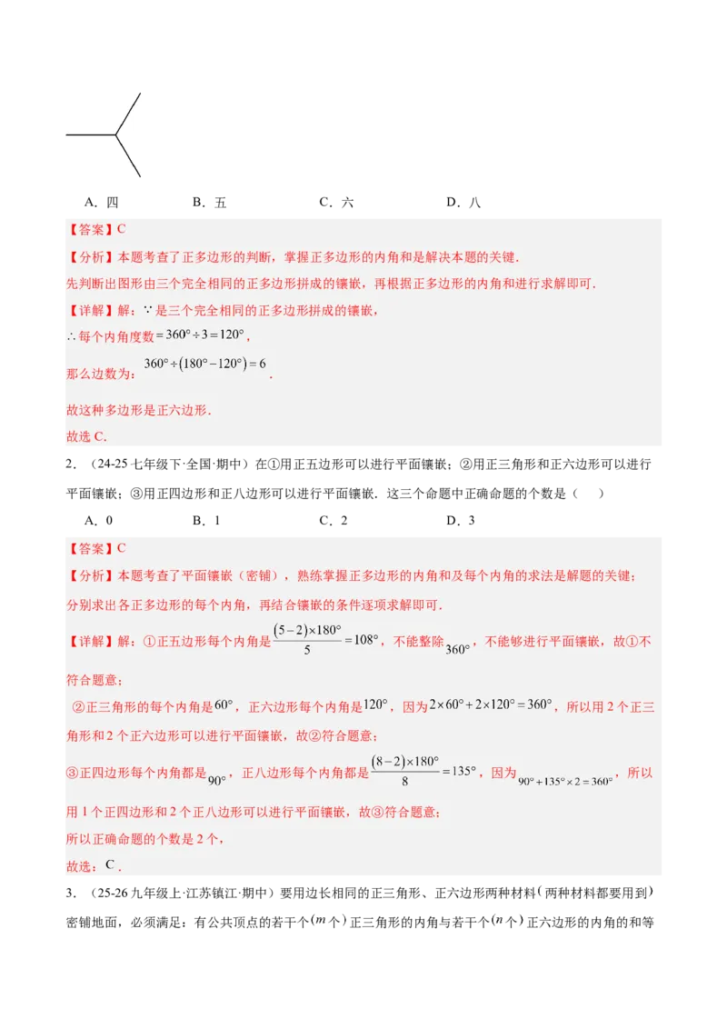 6.3多边形的内角和与外角和（题型专练）（解析版）_北师大初中数学_8下-北师大版初中数学_2026春新版_第二套-东方_02.北师大数学8下试题+复习26春_分层作业