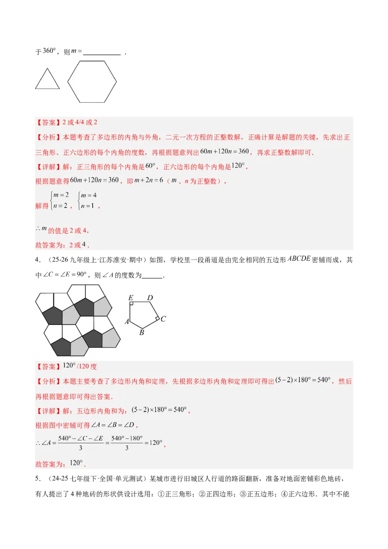 6.3多边形的内角和与外角和（题型专练）（解析版）_北师大初中数学_8下-北师大版初中数学_2026春新版_第二套-东方_02.北师大数学8下试题+复习26春_分层作业