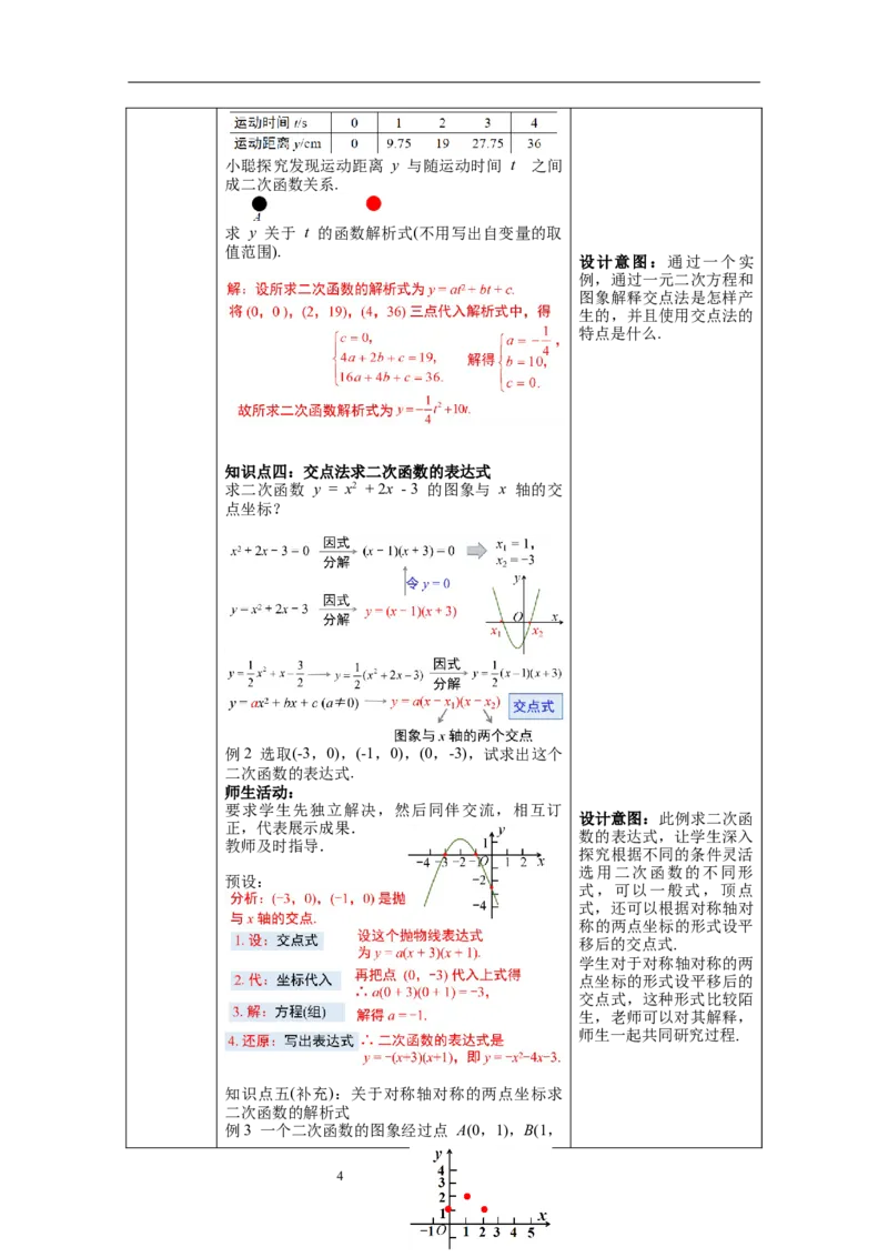 2.3确定二次函数的表达式教案_北师大初中数学_9下-北师大版初中数学_01课件+教案+学案新课标_教案_2.BS九下第二章二次函数