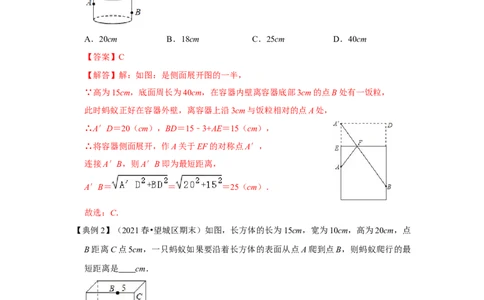 专项09勾股定理之蚂蚁行程模型综合应用（3大类型）（解析版）_北师大初中数学_8上-北师大版初中数学_旧版_06专项讲练_2022-2023学年八年级数学上册高分突破必练专题（北师大版）
