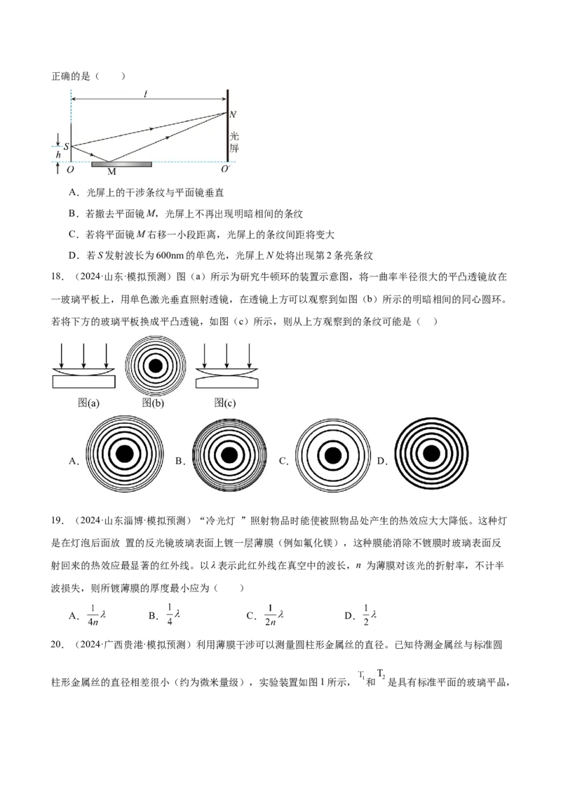 专题16光学电磁波（练习）（原卷版）_03高考英语_2025年新高考资料_二轮复习_01高考语文等多个文件_上好课2025年高考物理二轮复习讲练测（新高考通用）