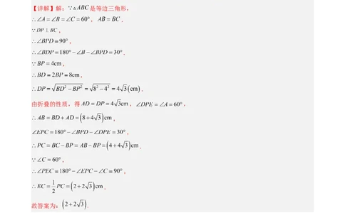 专题03等边三角形的性质与判定（5大题型）（专项训练）（解析版）_北师大初中数学_8下-北师大版初中数学_2026春新版_第二套-东方_02.北师大数学8下试题+复习26春_专项训练