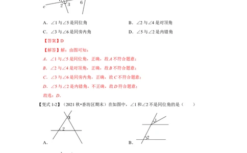 专题06平行线的判定(知识点梳理+典例剖析+变式训练）（解析版）_北师大初中数学_7下-北师大版初中数学_7下-初中数学北师大版（旧版）赠送_06专项讲练_考点精讲精练
