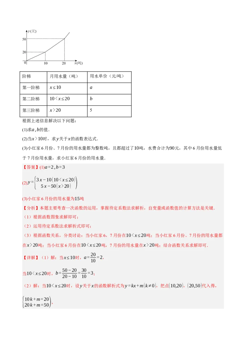 4.4一次函数的应用（分层作业）（解析版）_北师大初中数学_8上-北师大版初中数学_初中数学北师大8上-2025秋季新版_第二套推荐25_07习题试卷_同步练习_分层作业
