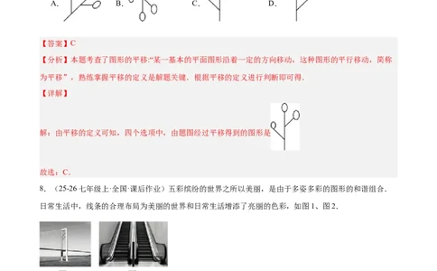 3.1图形的平移（题型专练）（解析版）_北师大初中数学_8下-北师大版初中数学_2026春新版_第二套-东方_02.北师大数学8下试题+复习26春_分层作业