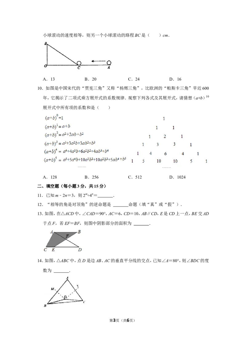 2021-2022学年河南省驻马店市泌阳县八年级（上）期末数学试卷_北师大初中数学_8上-北师大版初中数学_旧版_05习题试卷_6历年真题
