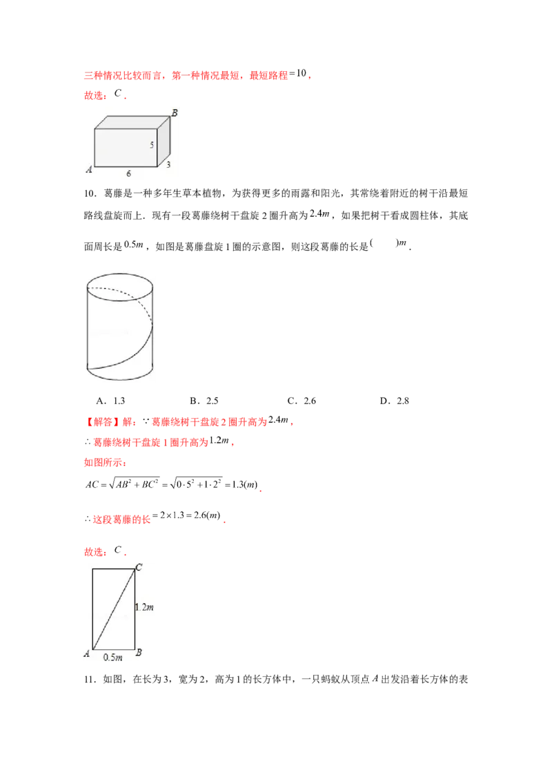 专题1.4最短路径模型（强化）（解析版）_北师大初中数学_8上-北师大版初中数学_旧版_06专项讲练