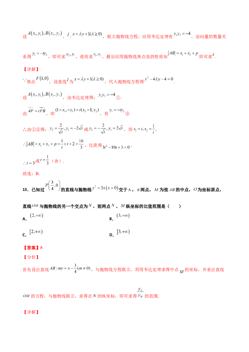 专题26圆锥曲线巧设直线必刷100题(解析版)_02高考数学_新高考复习资料_2022年新高考资料_千题百练2022高考数学
