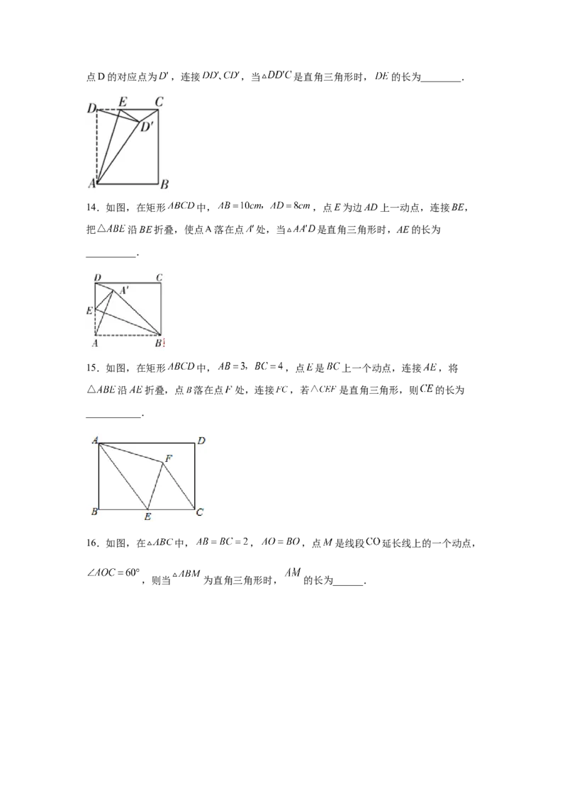 专题1.8勾股定理与动点问题（专项练习）-2021-2022学年八年级数学上册基础知识专项讲练（北师大版）_北师大初中数学_8上-北师大版初中数学_旧版_06专项讲练