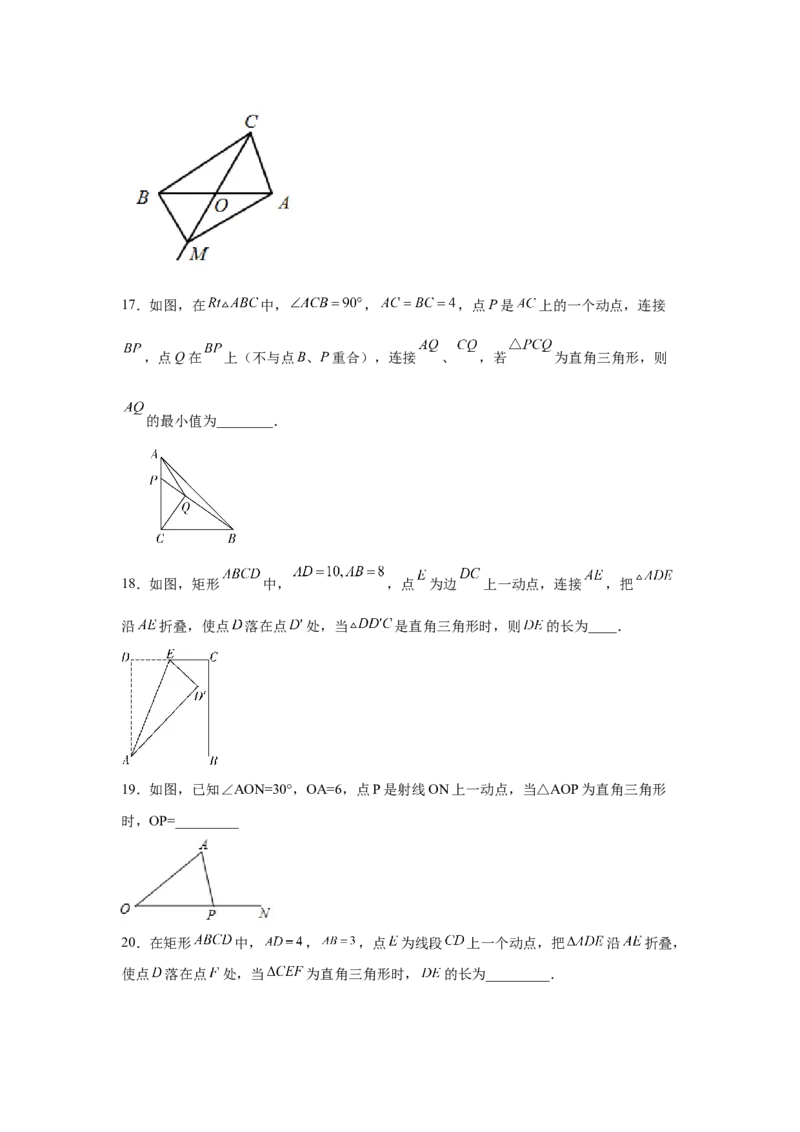 专题1.8勾股定理与动点问题（专项练习）-2021-2022学年八年级数学上册基础知识专项讲练（北师大版）_北师大初中数学_8上-北师大版初中数学_旧版_06专项讲练