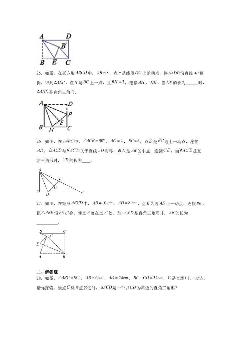 专题1.8勾股定理与动点问题（专项练习）-2021-2022学年八年级数学上册基础知识专项讲练（北师大版）_北师大初中数学_8上-北师大版初中数学_旧版_06专项讲练